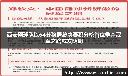西安网球队以64分稳居总决赛积分榜首位争夺冠军之路愈发明朗